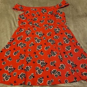 TORRID red black and white floral dress